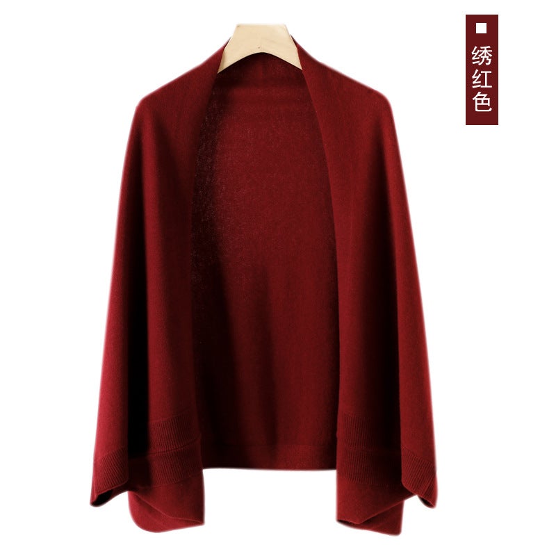 Cashmere Shawl women'S warm fashionable stylish high-grade knitted cloak dual-purpose scarf